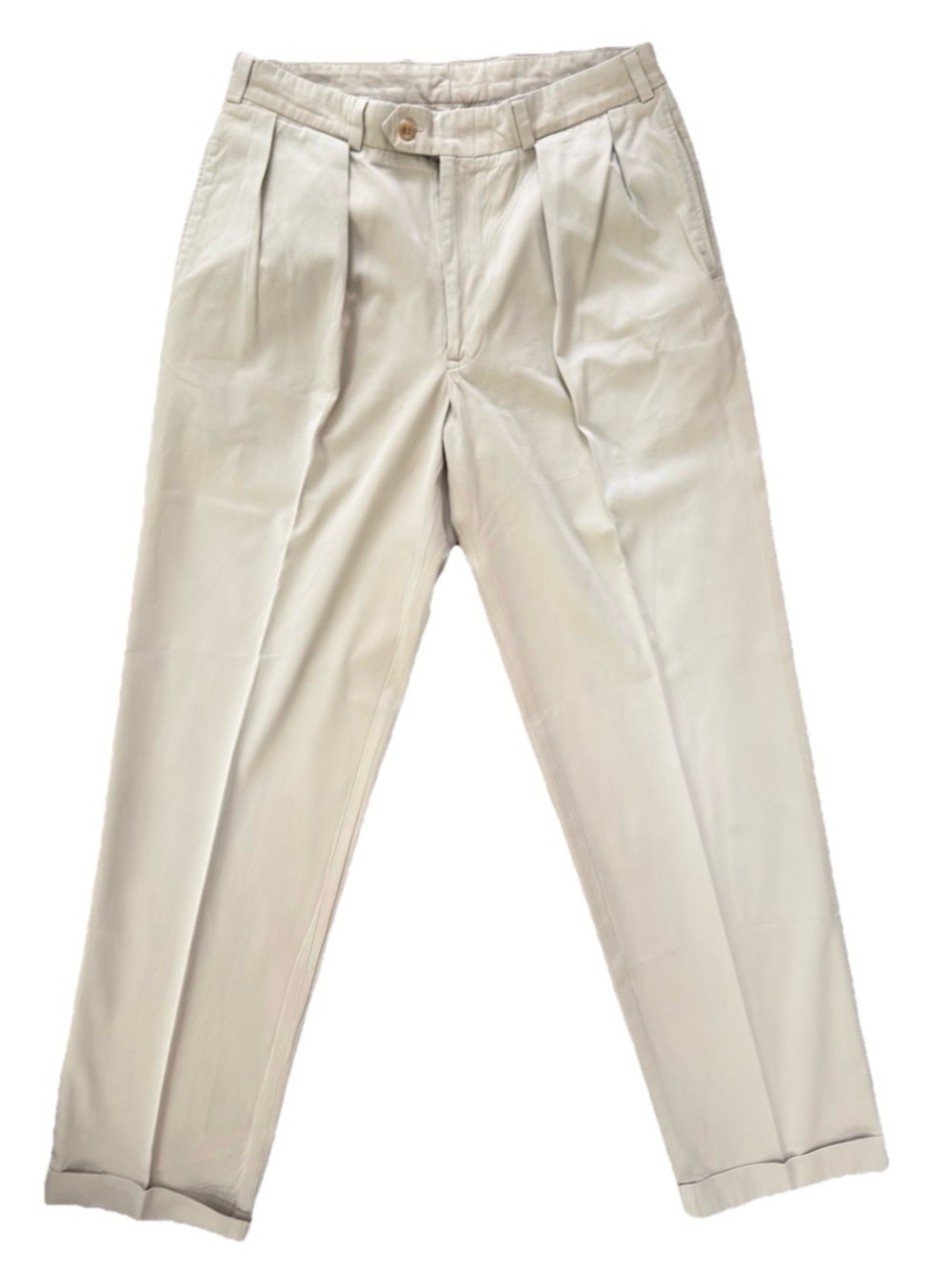 Bills Khakis M1 Pleated Pants Mens 35 Khaki Chino Cuffed Made in USA WWII Style